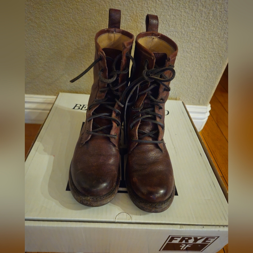 Frye Women's Dark Brown Lace-Up Boots